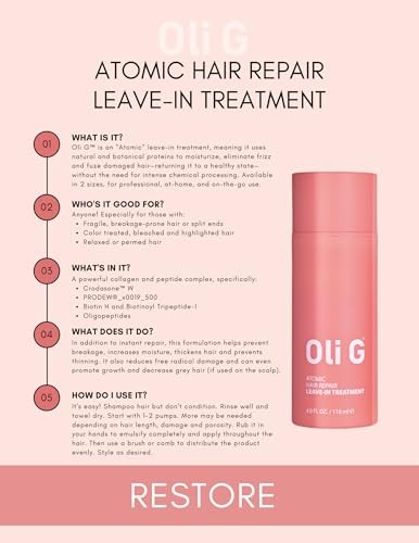 Oli G Atomic Hair Repair Leave-in Treatment 59ml