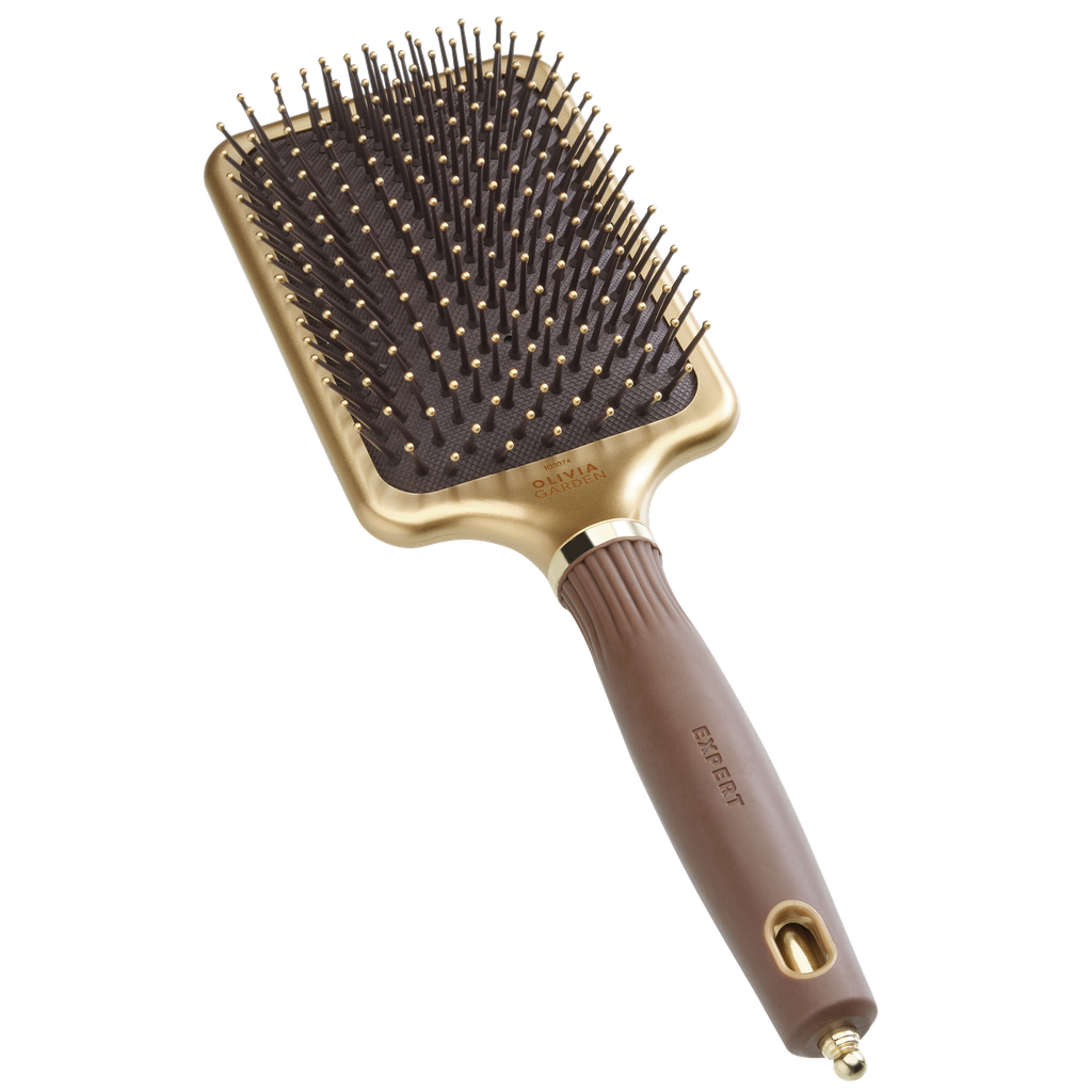 Expert Care Rectangular Nylon Bristle Gold&Brown L