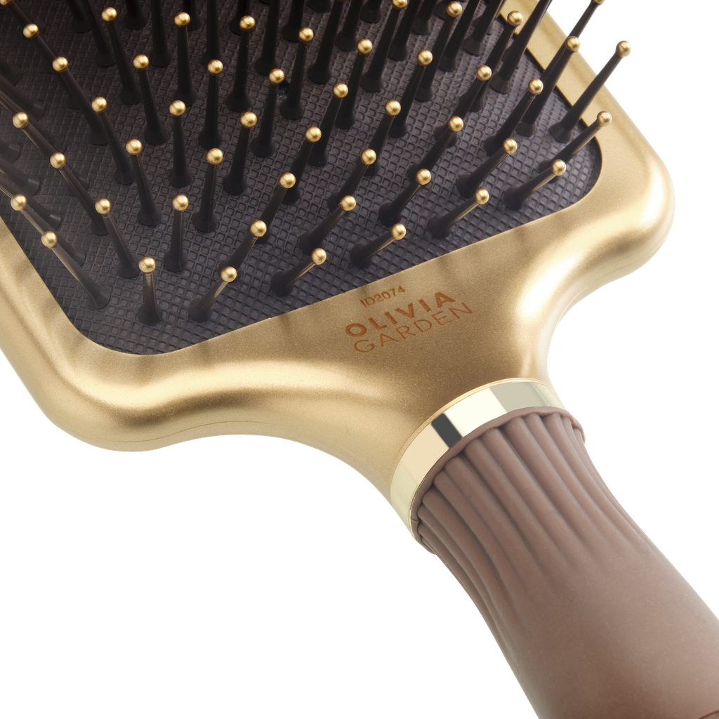 Expert Care Rectangular Nylon Bristle Gold&Brown L