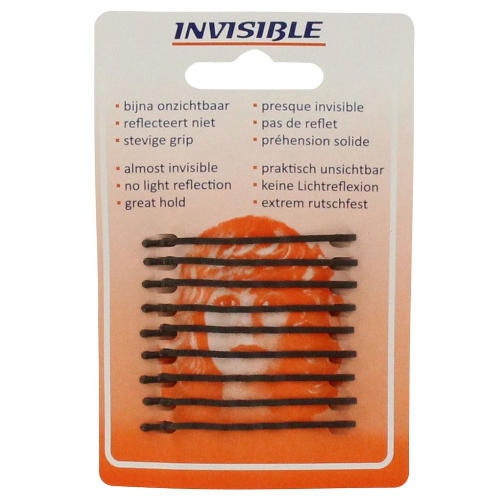 NEWEY HAIRCLIPS - INVISIBLE - KORT BRUIN