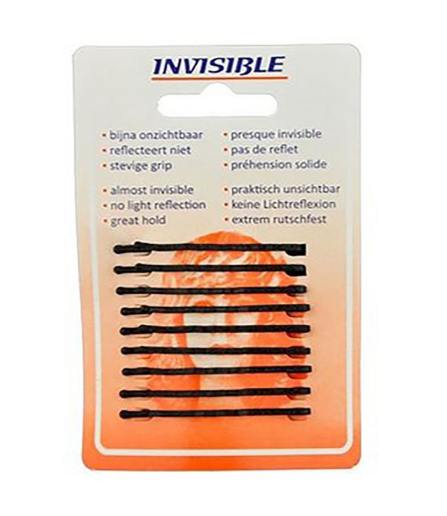 NEWEY HAIRCLIPS - INVISIBLE - KORT ZWART