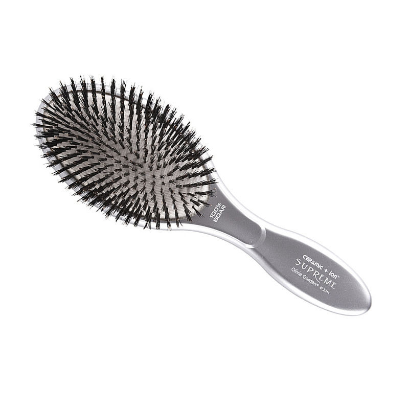 [OG1001] Olivia Garden Expert Care Oval Boar Bristles Silver