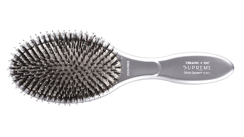 Olivia Garden Expert Care Oval Boar&Nylon Bristles Silver 