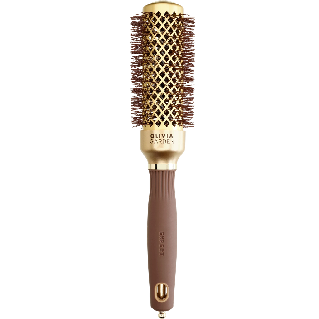 [ID2049] Olivia Garden Expert Blowout Shine Wavy Bristle Gold&Brown 35