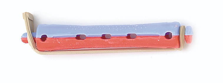 [P003118] SIBEL Cold Wave Bigoudis Bleu/Rouge Court 12 pcs