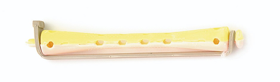[S4500439] SIBEL Cold Wave Bigoudis Jaune/Rose Long 12 pcs
