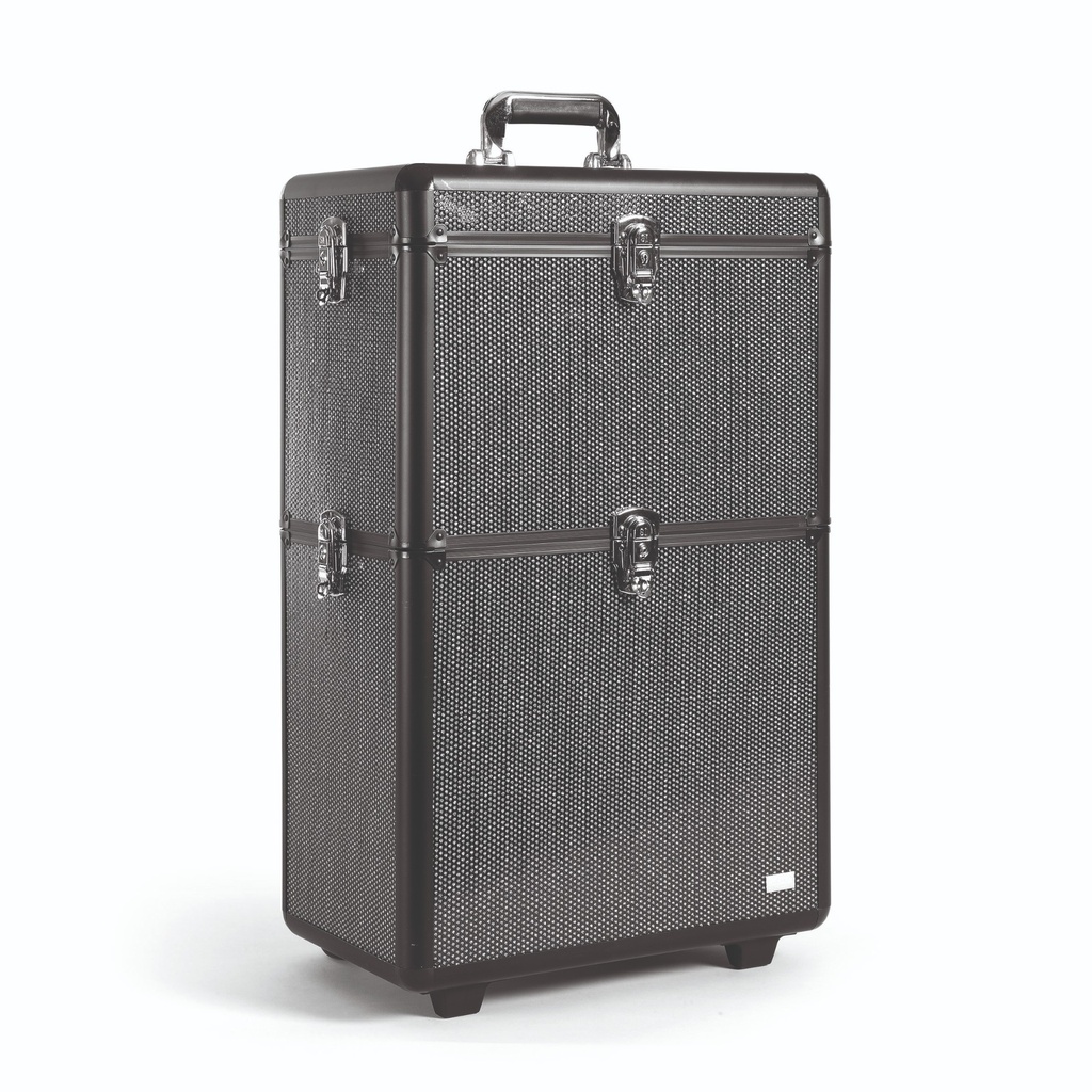 [P000722] SIBEL Beautycase Alu Strass 2 Niveaux de rangement XL