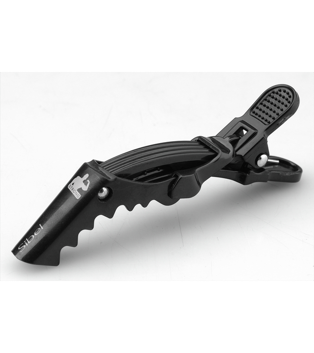 [S934096202] STRONG VERDEELCLIPS ZWART MET GELEDE BEK 6ST S 9CM SIBEL