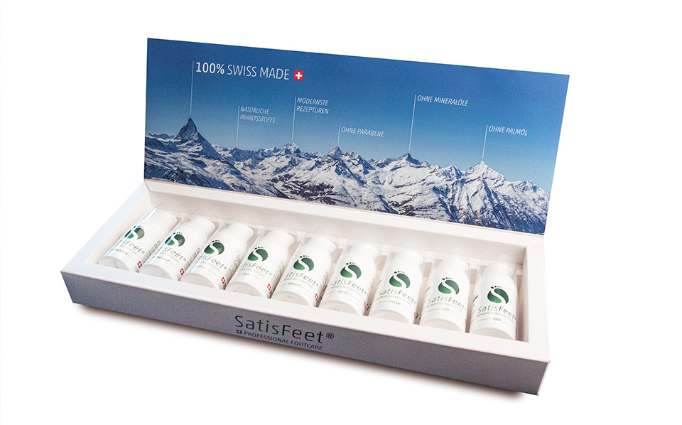 [73090] SatisFeet® 'Trialset', Box with 1 each of 30ml