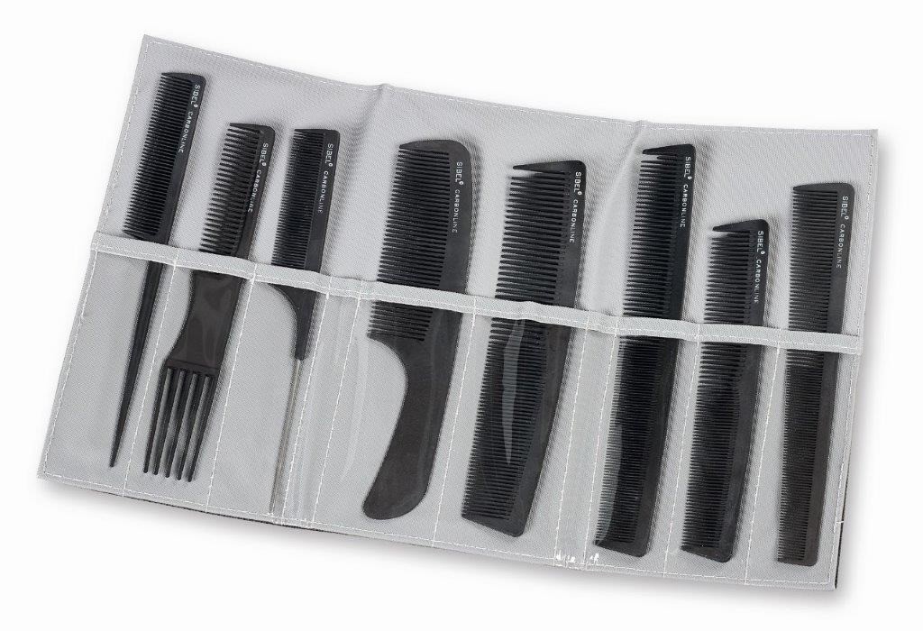 [8476100] SIBEL Set de peignes de coupe Carbon 8 pcs