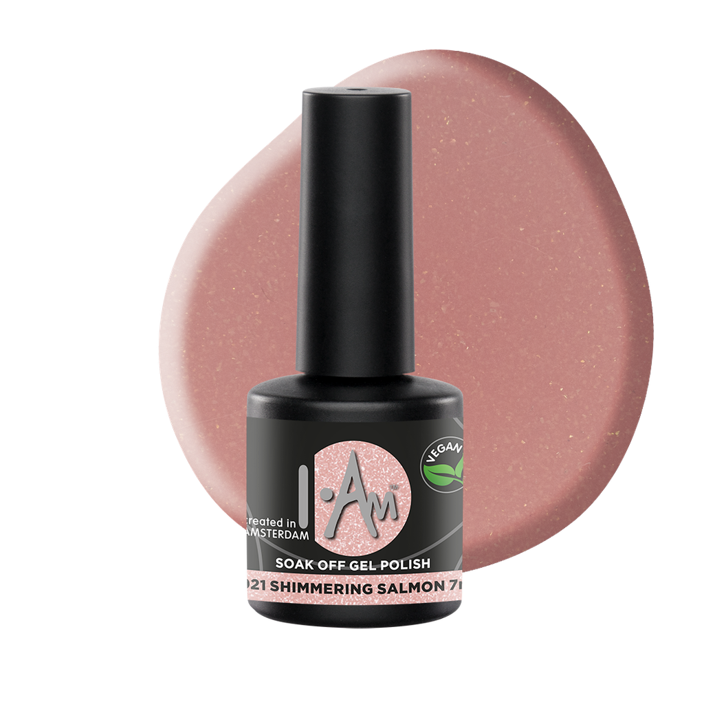 [1212177041] I.AM Soak Off Gel Polish #021 Shimmering Salmon 7ml