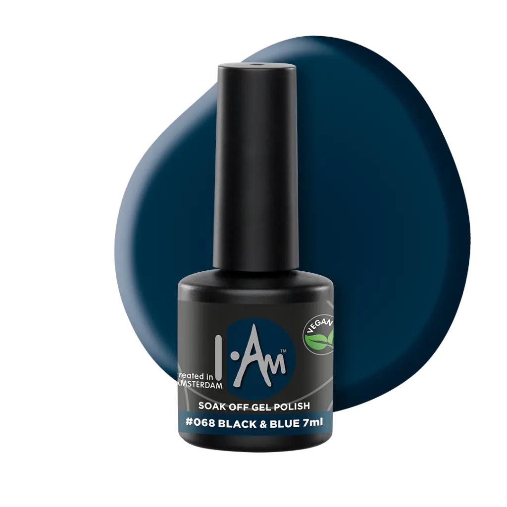 [1212177135] I.AM Soak Off Gel Polish #068 Black & Blue 7ml