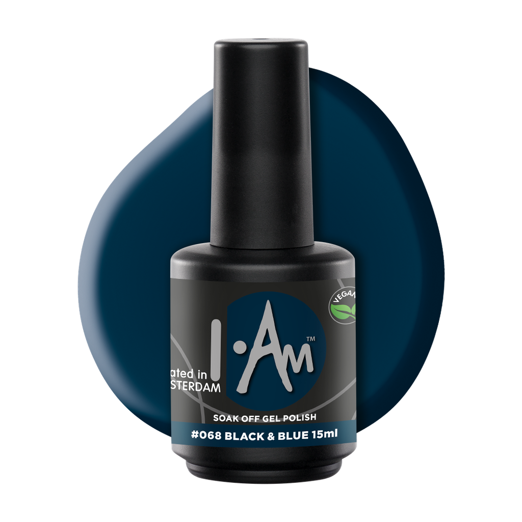 [1212177136] I.AM Soak Off Gel Polish #068 Black & Blue 15ml