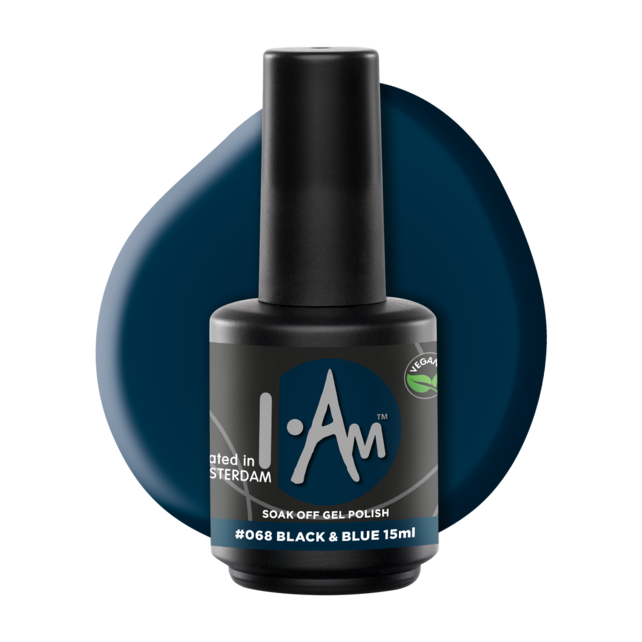 [1212177136] I.AM Soak Off Gel Polish #068 Black & Blue 15ml