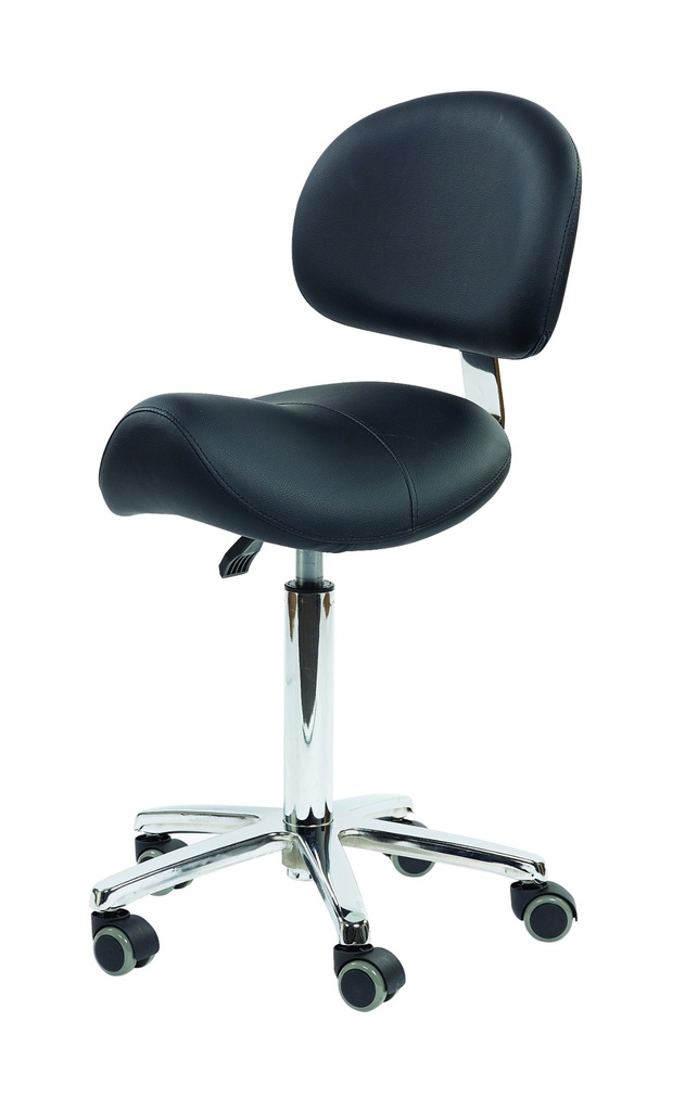 [P000032] SIBEL Stool w/backrest Felix Black