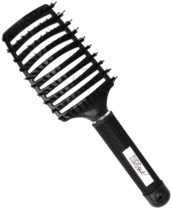 Dubbele Nylon Gebogen Ventilatieborstel Zwart