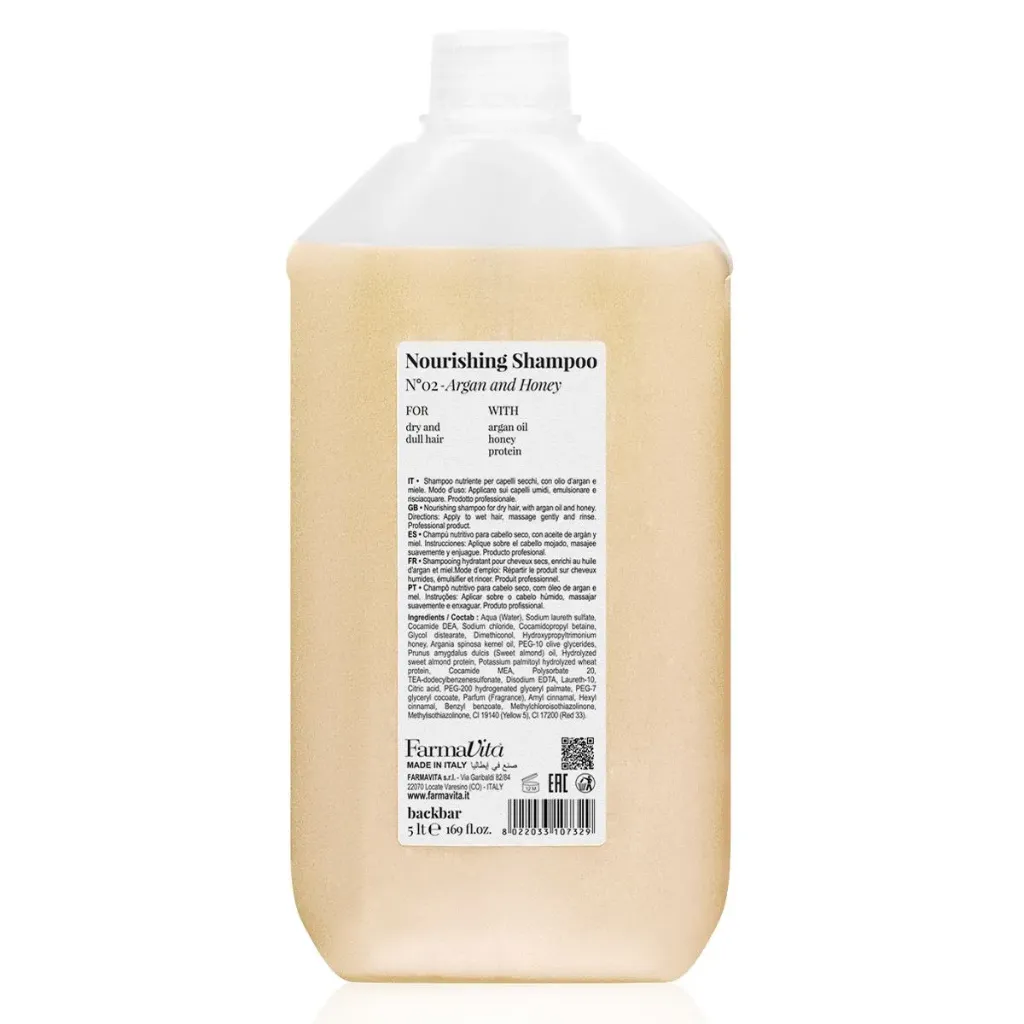 [FARSHANOUBB5LT] FarmaVita Backbar NOURISING SHAMPOO N°02 - Argan and Honey   5 LT