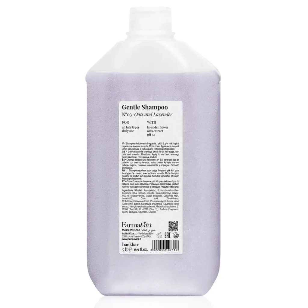 BACK BAR GENTLE SHAMPOO N°03 - Oats and Lavender    5 LT