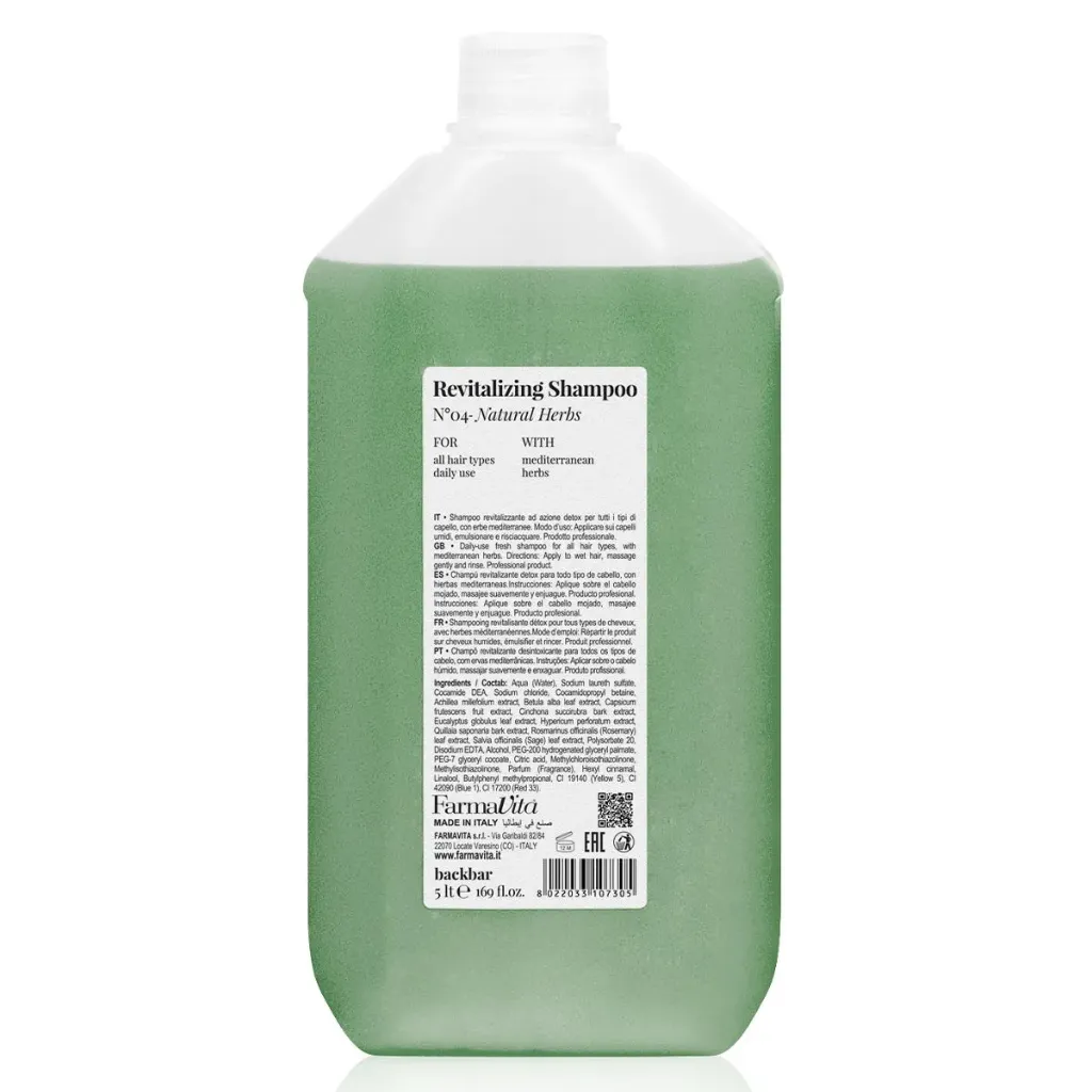 [FARSHAREVBB5LT] FarmaVita Backbar REVITALIZING SHAMPOO N°04 - Natural Herbs   5 LT