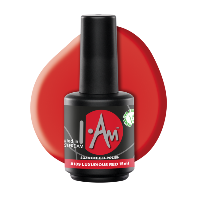 [1212177378] I.AM Soak Off Gel Polish #189 Luxurious Red 15ml