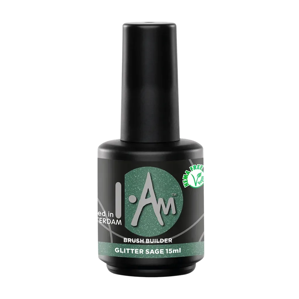 I AM Brush Builder Glitter Sage 15ml