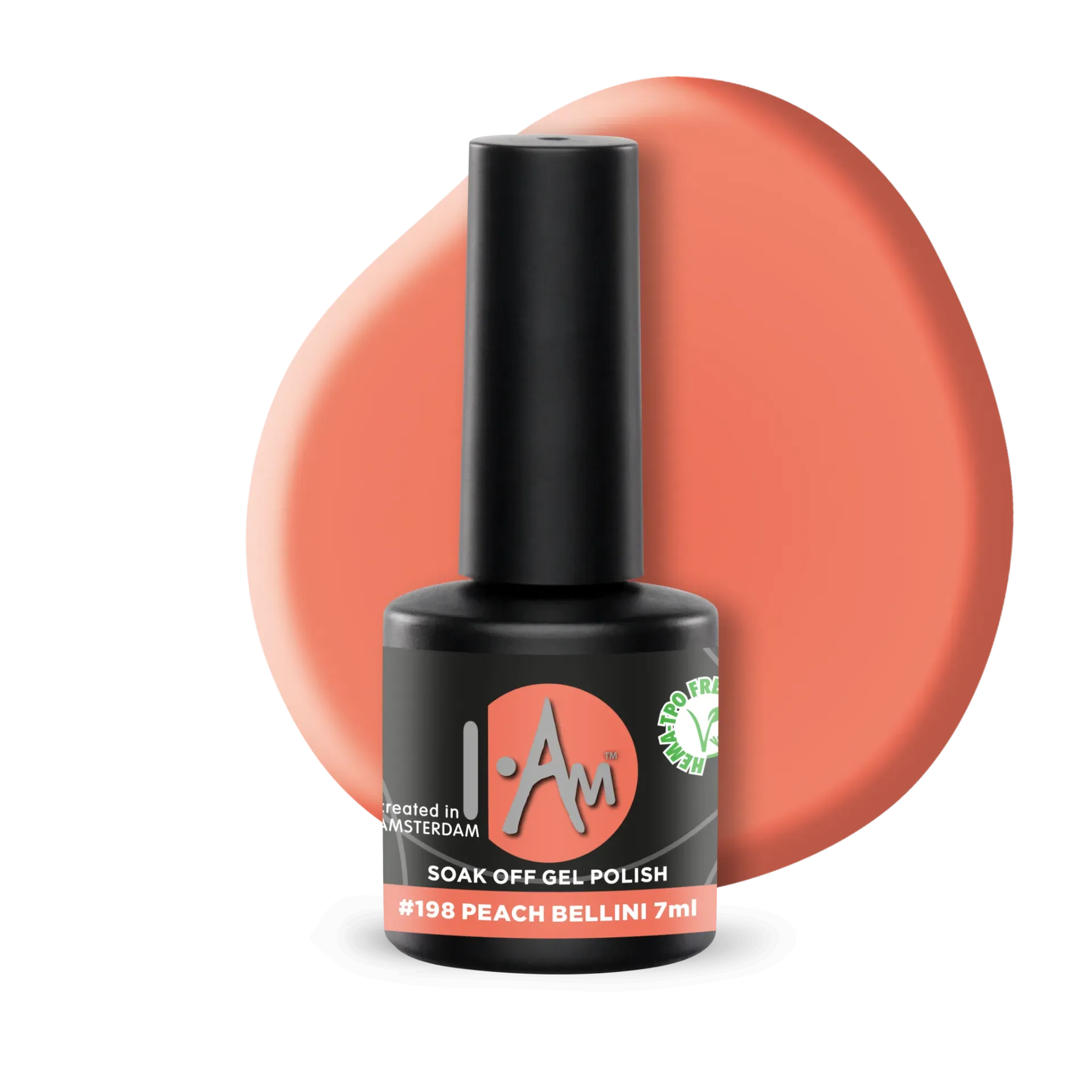 [1212177395] I.Am Soak Off Gel Polish #198 Peach Bellini (7ml)