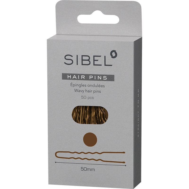 [P005451] SIBEL Classic Pins Metal Wavy Brown 50mm 50pcs