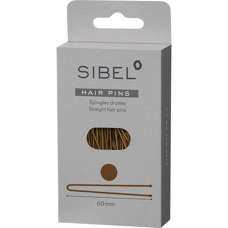 [P005443] SIBEL Classic Spelden Metaal Recht Bruin 60mm 50st