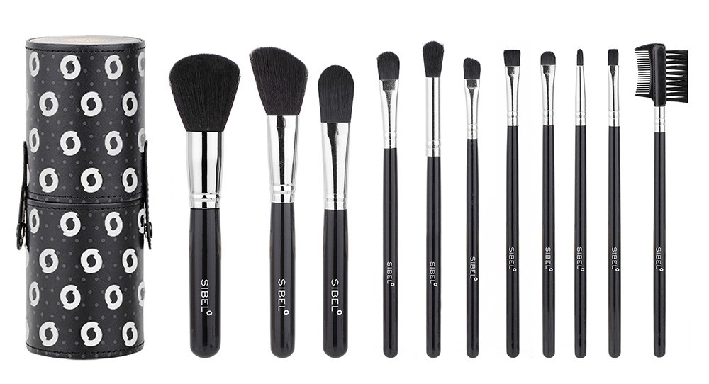 [S0010090] SIBEL Set de pinceaux cosmétiques Black Swan 11 pcs