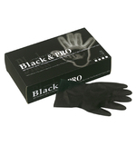[S094000156] SIBEL Black&Pro Gloves Reuseable Latex Satin Black L 20pcs