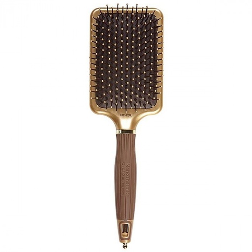 [ID2074] OLIVIA GARDEN EXPERT CARE RECTANGULAR Nylon Bristle Gold&Brown L 