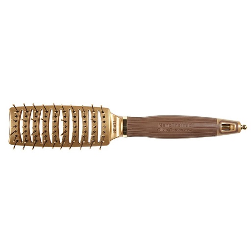 [ID2075] OLIVIA GARDEN EXPERT STYLE VENT Nylon Bristles Gold&Brown
