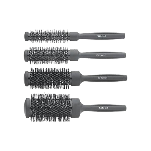 [S8452342] SIBEL Thermische Borstels set Zwart 4st