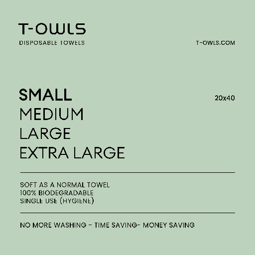 [20402000] T-OWLS Wegwerphanddoek Small 20X40 - 50PCS