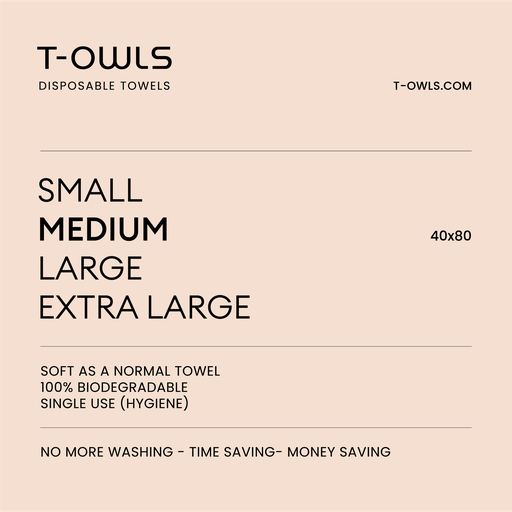 T-OWLS Wegwerphanddoek MEDIUM 40X80cm