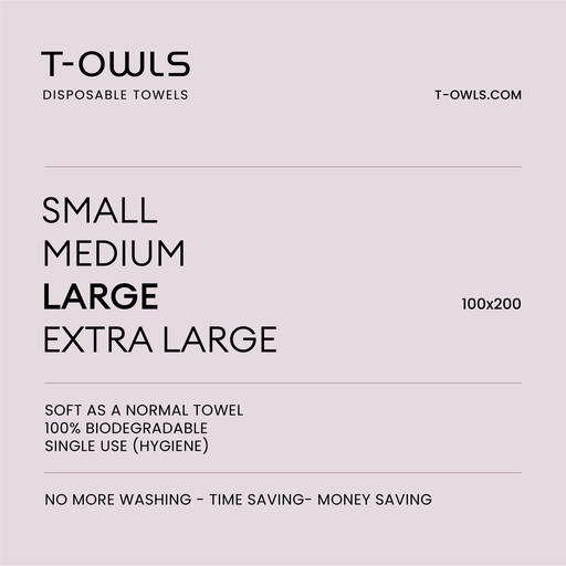 T-OWLS Wegwerphanddoek Large 100X200 - 15PCS