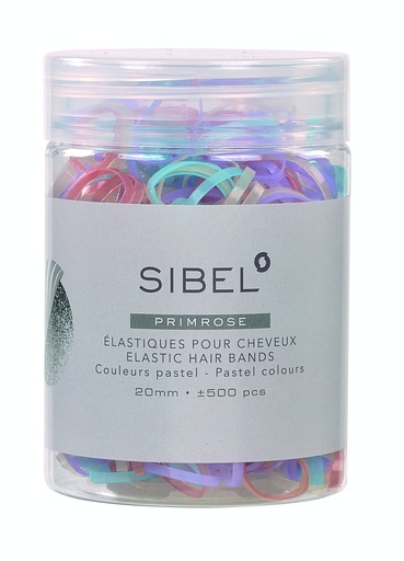 [S4432952] SIBEL Elastische Haarbandjes Pastel 20mm 500st