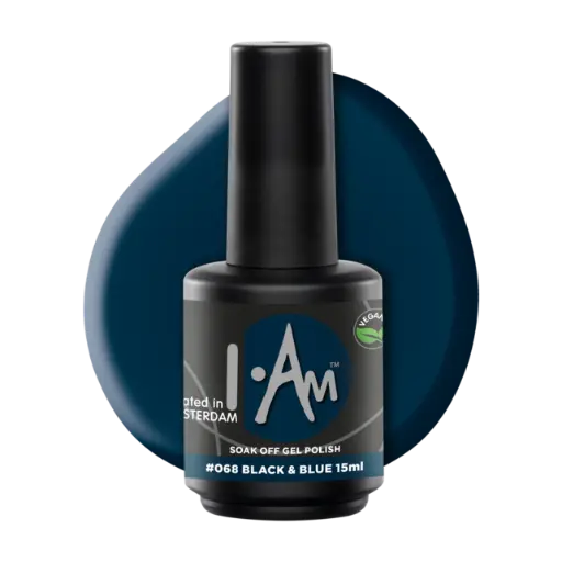 [1212177136] I.AM Soak Off Gel Polish #068 Black & Blue 15ml