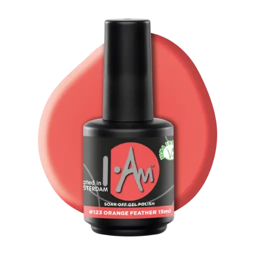 [1212177246] I.AM Soak Off Gel Polish #123 Orange Feather 15ml